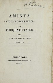 Cover of: Aminta: favola boschereccia