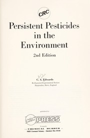 Cover of: Persistent pesticides in the environment | Edwards, C. A.