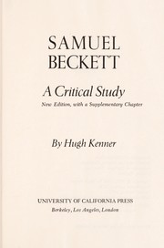 Cover of: Samuel Beckett: a critical study.