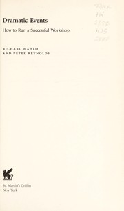 Cover of: Dramatic events | Richard Hahlo