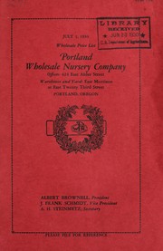 Cover of: Wholesale price list | Portland Wholesale Nursery Company