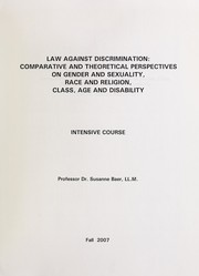 Cover of: Law against discrimination | Susanne Baer