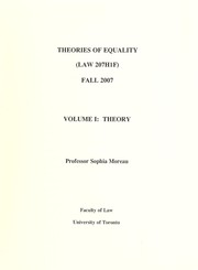 Cover of: Theories of equality (Law 207HIS) | Sophia Reibetanz Moreau