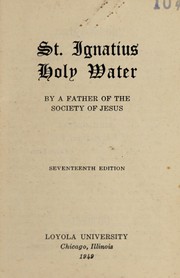Cover of: St. Ignatius holy water | 