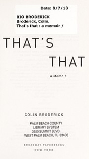 That's that by Colin Broderick