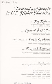 Cover of: Demand and supply in U.S. higher education | Roy Radner