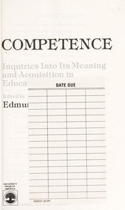 Cover of: Competence | 