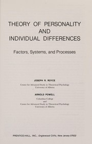 Cover of: Theoryof personality and individual differences by Joseph R. Royce