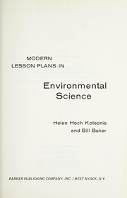 Cover of: Modern lesson plans in environmental science by Helen Hoch Kotsonis