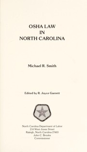 Cover of: OSHA law in North Carolina | Michael R. Smith