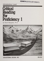 Cover of: Critical Reading for Proficiency 1/With Teacher's Guide and Answer Key (5th- & 6th- Grade Level) by Stuart Margulies