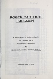 Cover of: Roger Barton
