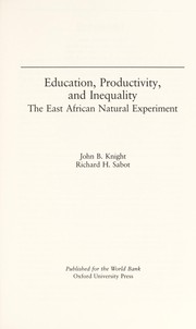 Cover of: Education, productivity, and inequality | John B Knight