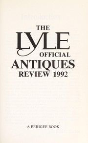 Cover of: Lyle Official Antiques Review 1992 (Lyle)