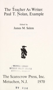 Cover of: Teacher as Writer by James M. Salem