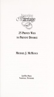Cover of: Insuring marriage | McManus, Michael J.