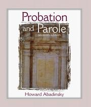 Cover of: Probation and Parole (7th Edition) by Howard Abadinsky, Howard Abadinsky
