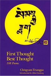 Cover of: First Thought, Best Thought by Chögyam Trungpa