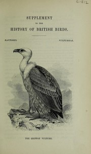 Cover of: Supplement to the history of British birds