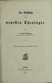 Cover of: Zur Geschichte der neuesten Theologie by Karl Schwarz