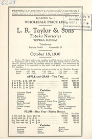 Cover of: Wholesale price list bulletin No. 1 | L.R. Taylor & Sons