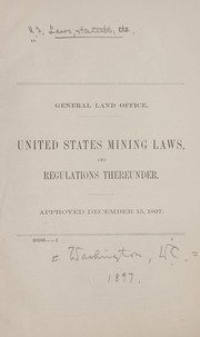 Cover of: United States mining laws | United States