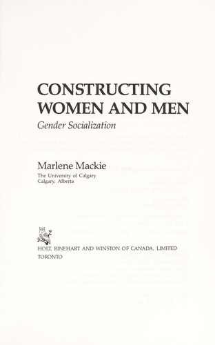 Constructing women and men by Marlene Mackie