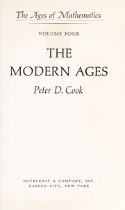 Cover of: Ages of Math by Peter D. Cook