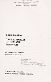 Cover of: Case histories of deviant behavior