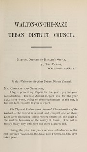 Cover of: [Report 1919] | Walton on the Naze (England). Urban District Council
