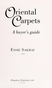 Cover of: Oriental carpets | Essie Sakhai