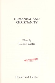 Cover of: Humanism and Christianity.