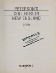 Cover of: Peterson's colleges in New England 2009 by Peterson's (Firm : 2006- )