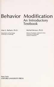 Cover of: Behavior modification: an introductory textbook