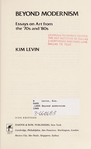 Cover of: Beyond Modernism | Levin, Kim.
