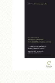 Cover of: Les journaux québécois d'une guerre à l'autre by 