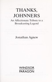 Cover of: Thanks, Johnners by Jonathan Agnew