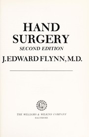 Cover of: Hand surgery | J. Edward Flynn