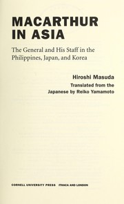 Cover of: MacArthur in Asia by Hiroshi Masuda