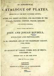Cover of: An alphabetical catalogue of plates | John and Josiah Boydell (Firm)