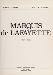 Cover of: Marquis de Lafayette