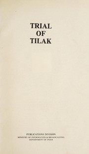 Cover of: Trial of Tilak.