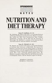 Cover of: Nutrition and diet therapy by Susan M. Quillman