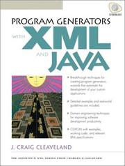 Program Generators with  XML and Java by J. Craig Cleaveland