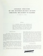 Cover of: Geologic structure of the Devonian-Silurian Hunton limestone megagroup in Illinois | D. L. Stevenson