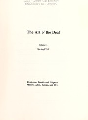 Cover of: The art of the deal | Ronald J. Daniels