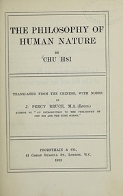 Cover of: The philosophy of human nature | Hsi Chu