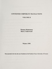 Contested corporate transactions