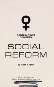 Cover of: Social reform | Ruth Firestone Brin
