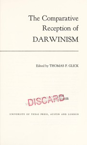 Cover of: The comparative reception of Darwinism. | Conference on the Comparative Reception of Darwinism (1972 Austin, Tex.)